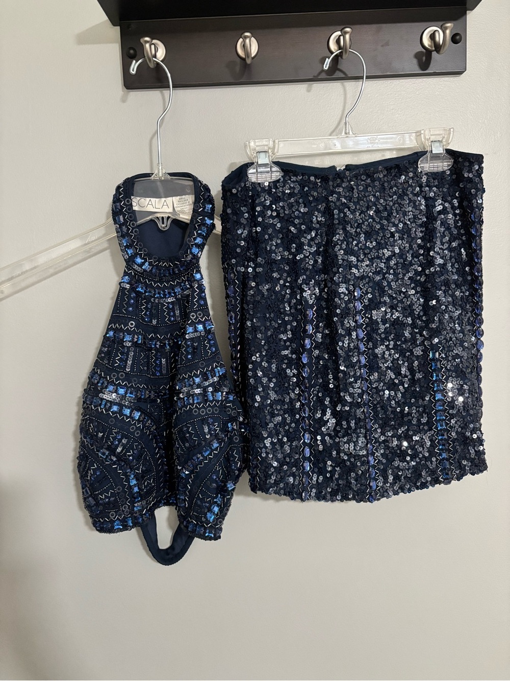 Scala Navy Sequin 2 Piece Dress
